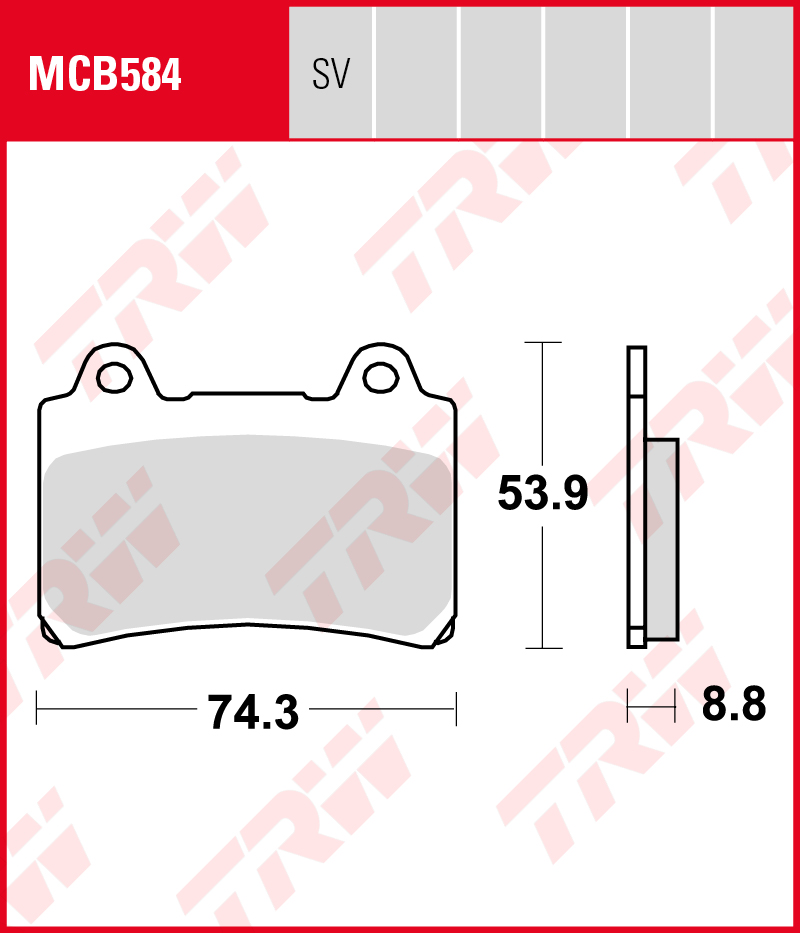 TRW Sinterijarrupalat eteen Yamaha TRX 850 1996-ym. (MCB584SV) - Image 2