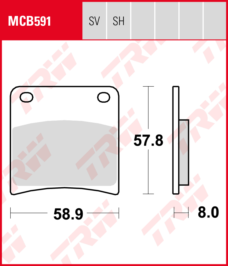 TRW Sinterijarrupalat eteen Suzuki GSX 750 F 1989-1997 ym. (MCB591SV) - Image 2