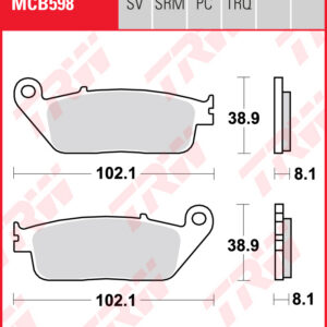TRW Jarrupalat Performance Comfort eteen/taakse Honda VT 1300 CX 2010-2016 ym. (MCB598PC)
