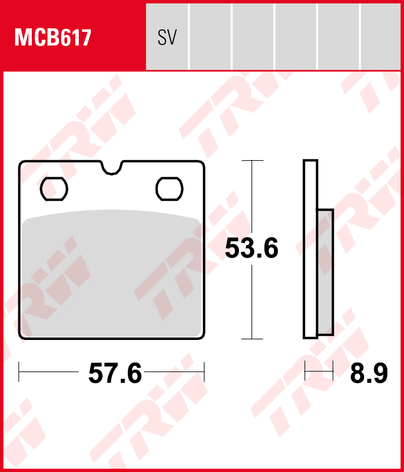 TRW Sinterijarrupalat eteen BMW R65 650 1989-1995 ym. (MCB617SV) - Image 2