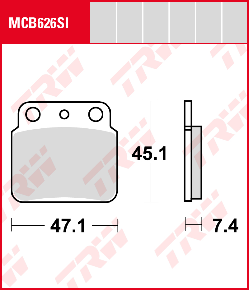 TRW Sinterijarrupalat Offroad taakse Arctic Cat 400 DVX 2004-2008 ym. (MCB626SI) - Image 2