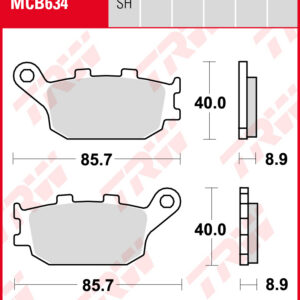 TRW Jarrupalat Allround taakse Honda CBR 600 F 1991-1992 ym. (MCB634)