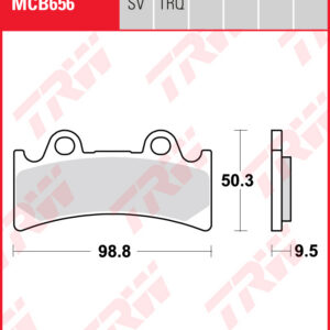 TRW Sinterijarrupalat eteen Triumph 900 Daytona Super III 1994-1996 ym. (MCB656SV)