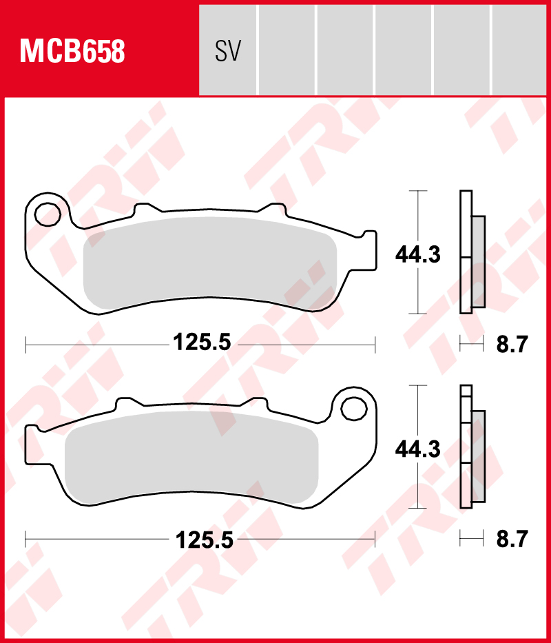 TRW Sinterijarrupalat eteen/taakse Honda CBR 1000 F, Dual CBS 1993-2001 (MCB658SV) - Image 2