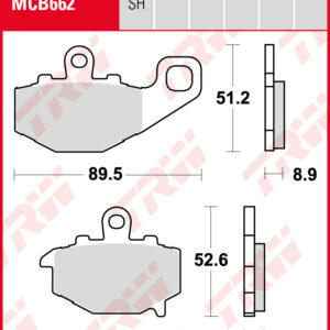 TRW Sinterijarrupalat taakse Kawasaki ZR 550 Zephyr 1996-1999 ym. (MCB662SH)
