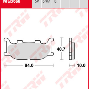 TRW Sinterijarrupalat eteen Yamaha SR 125 1996-2003 ym. (MCB666SV)
