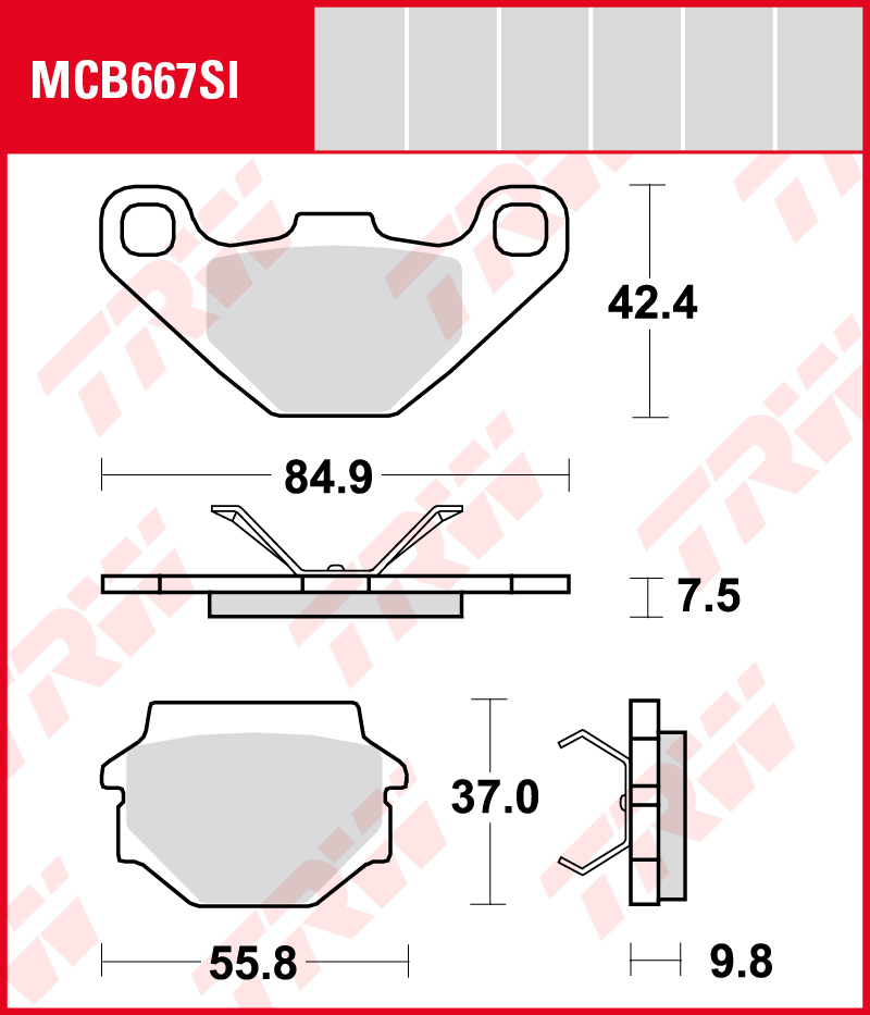 TRW Sinterijarrupalat Offroad taakse Aprilia MX 125 2004-2007 ym. (MCB667SI) - Image 2