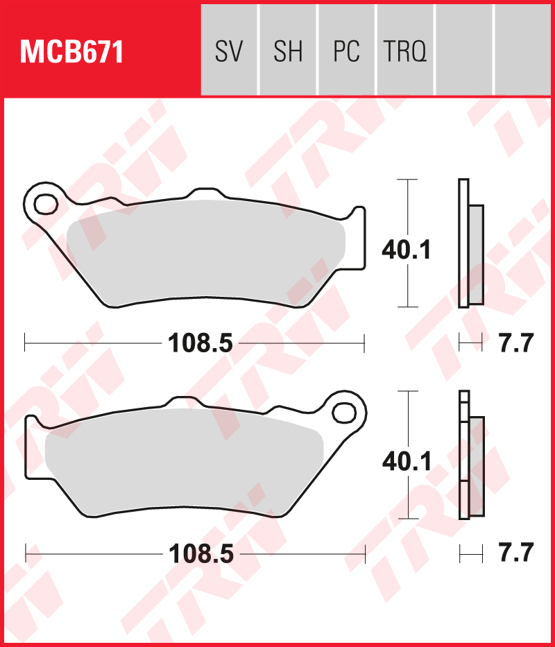 TRW Jarrupalat Performance Comfort eteen/taakse Aprilia ETV 1000 CapoNord 2001-2003 ym. (MCB671PC)