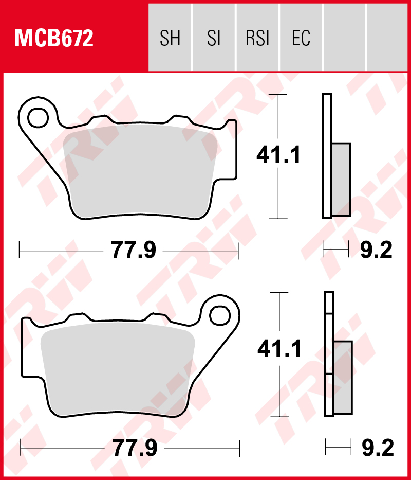 TRW Jarrupalat Eco taakse Aprilia SMV 750 Dorsoduro Factory 2010-2013 ym. (MCB672EC) - Image 2