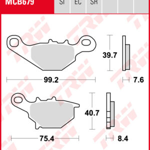 TRW Sinterijarrupalat Offroad eteen Kawasaki KMX 125 1999-2002 ym. (MCB679SI)