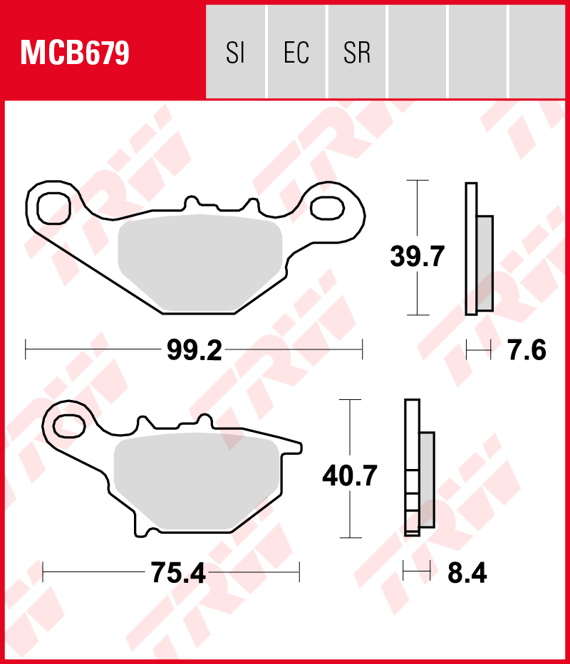 TRW Jarrupalat Allround eteen Kawasaki KMX 125 1999-2002 ym. (MCB679) - Image 2