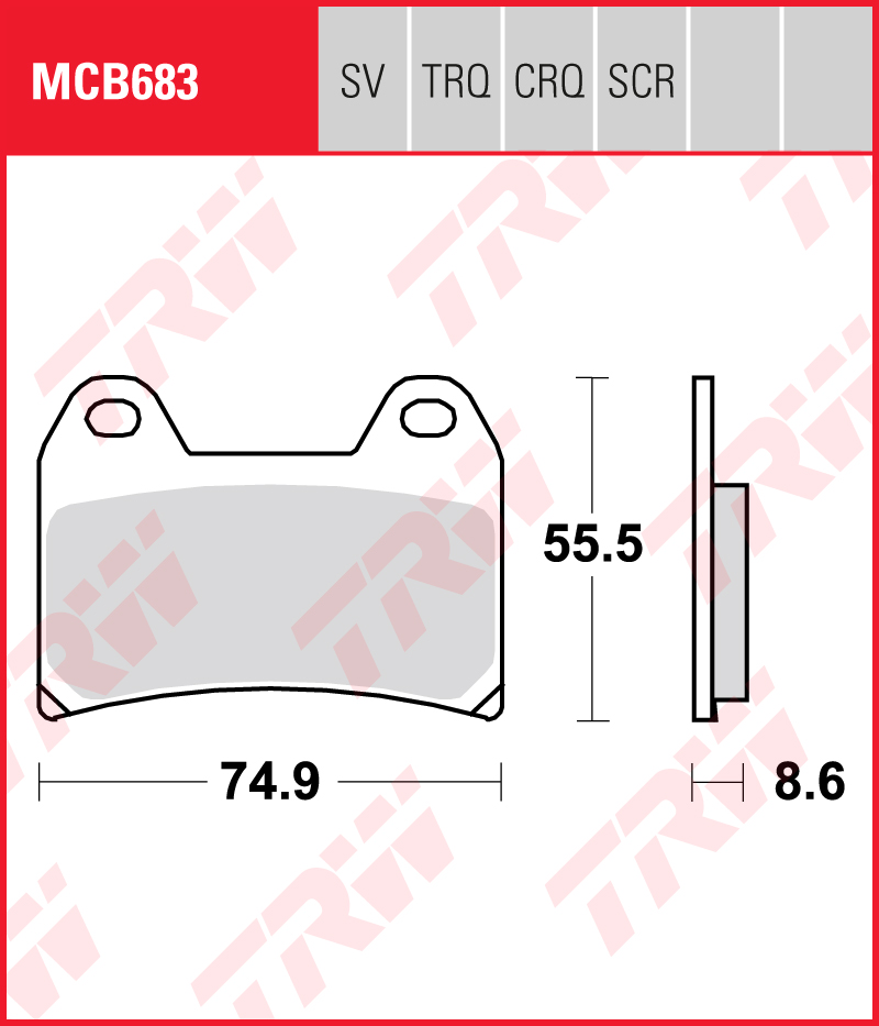 TRW Sinter-Carbon Racing -jarrupalat (MCB683SCR)