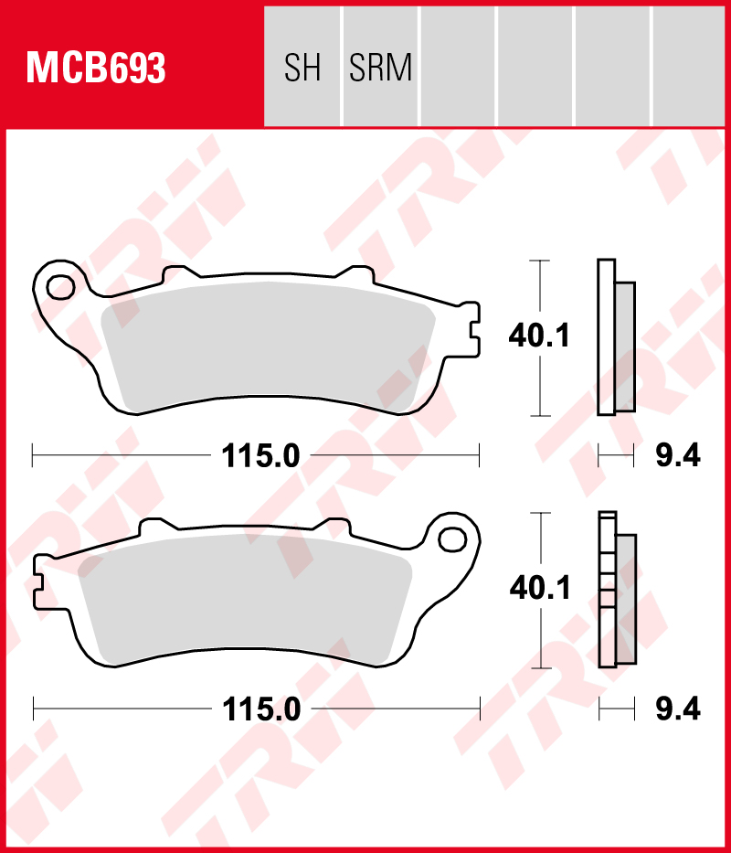 TRW Sinterijarrupalat maxi-skootteriin (MCB693SRM) - Image 2