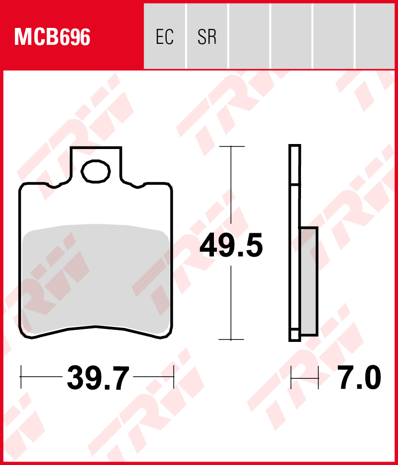 TRW Jarrupalat Eco eteen/taakse Aprilia 50 Compay 2009-ym. (MCB696EC) - Image 2