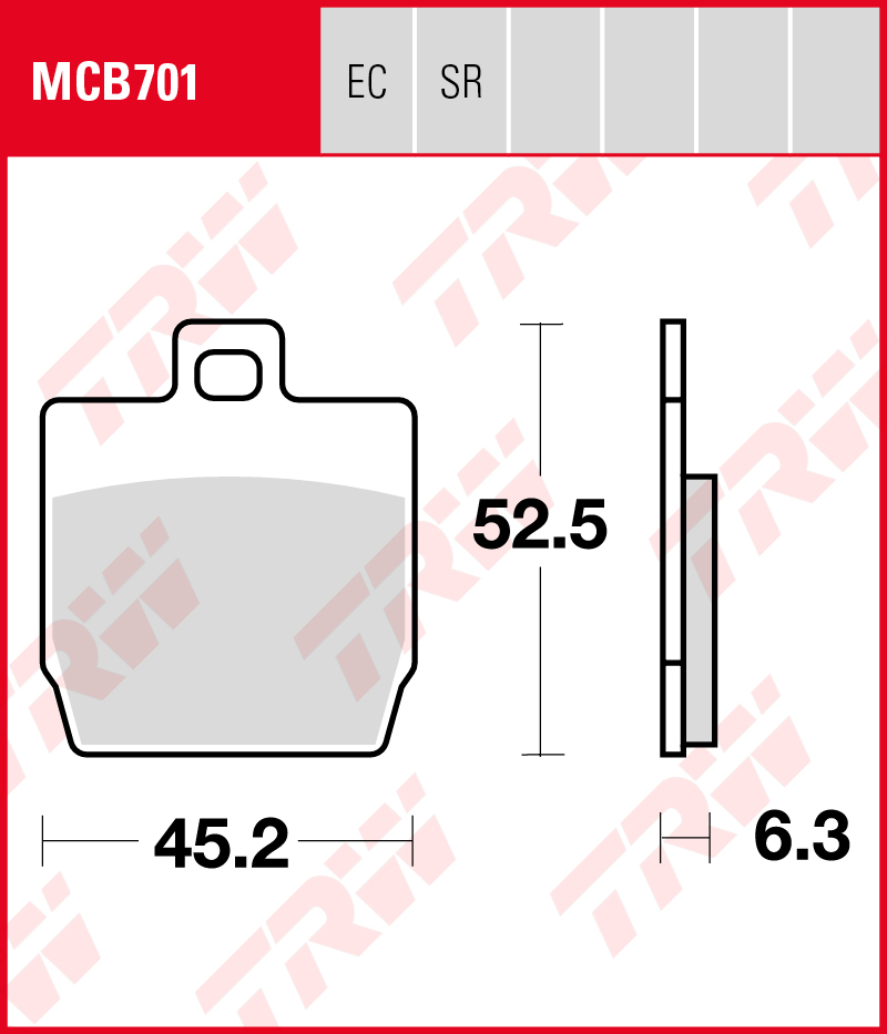 TRW Jarrupalat Eco eteen/taakse CPI GTS 50 2002-2003 ym. (MCB701EC) - Image 2