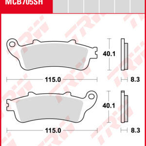 TRW Sinterijarrupalat taakse Honda VT 1300 CX 2010-2016 ym. (MCB705SH)
