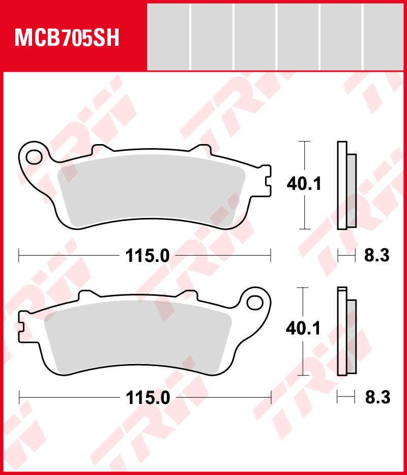 TRW Sinterijarrupalat taakse Honda VT 1300 CX 2010-2016 ym. (MCB705SH)