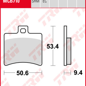 TRW Jarrupalat Eco taakse Aprilia 125 Scarabeo 1999-2003 ym. (MCB710EC)