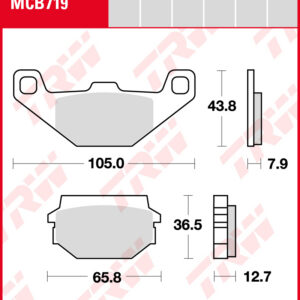 TRW Jarrupalat Allround eteen Sachs 125 Husky Hengtong Calliper 1997-ym. (MCB719)