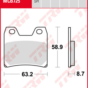 TRW Sinterijarrupalat taakse Yamaha XJR 1300 2007-2014 ym. (MCB725SH)