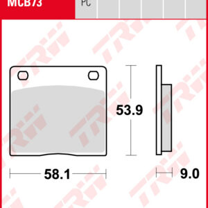 TRW Jarrupalat Performance Comfort taakse Kawasaki Z 1300 1979-1983 ym. (MCB73PC)