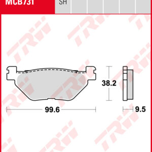 TRW Sinterijarrupalat taakse Yamaha TDM 900 2002-2003 ym. (MCB731SH)