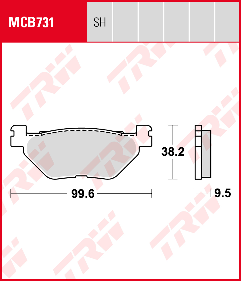 TRW Jarrupalat Allround taakse Hyosung GV 650 Aquila 2004-2006 ym. (MCB731) - Image 2