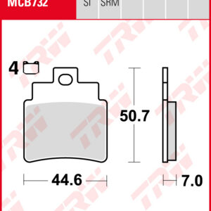 TRW Jarrupalat Allround eteen SYM GTS 125 Joymax 2006-2010 (MCB732)