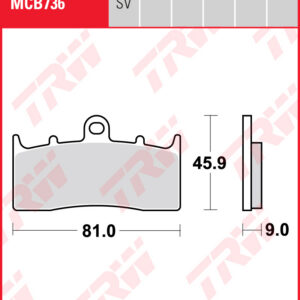 TRW Jarrupalat Allround eteen/taakse BMW K 1600 B A2 Version 2017-2021 ym. (MCB736)