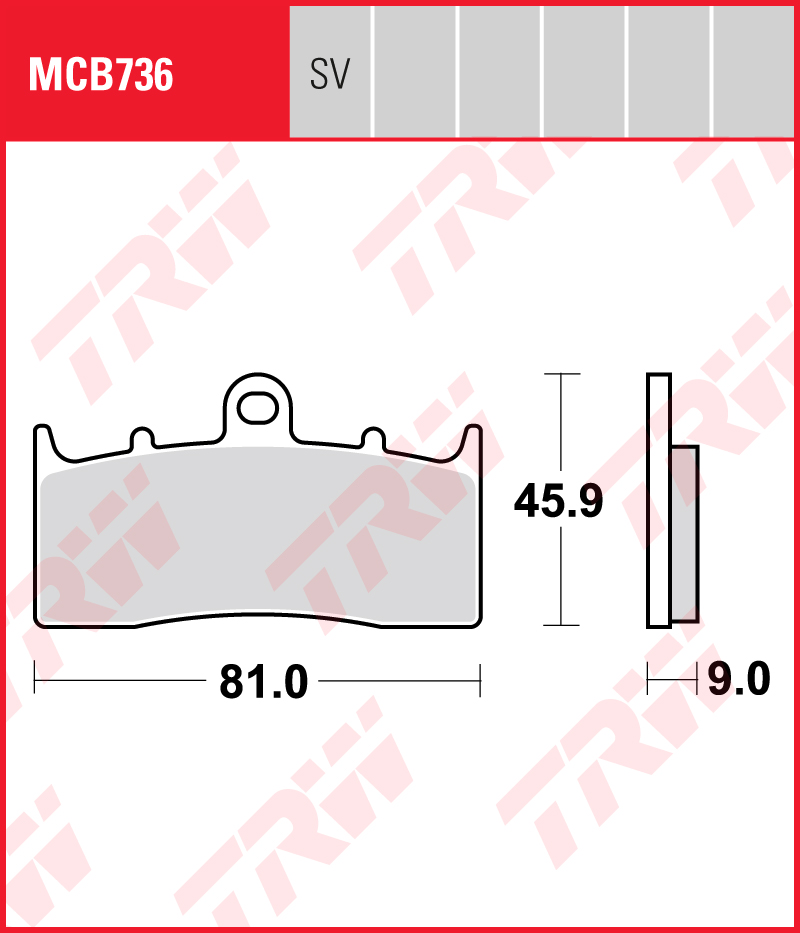 TRW Sinterijarrupalat eteen BMW K 1600 B A2 Version 2017-2021 ym. (MCB736SV)