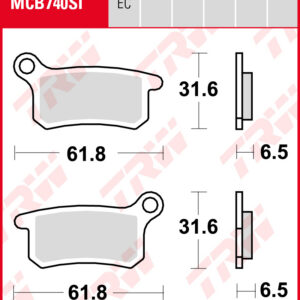 TRW Sinterijarrupalat Offroad eteen/taakse Gas Gas MC 65 2021-ym. (MCB740SI)