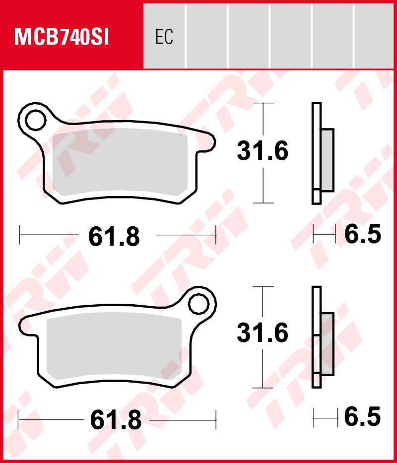 TRW Sinterijarrupalat Offroad eteen/taakse Gas Gas MC 65 2021-ym. (MCB740SI)