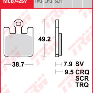 TRW Sinterijarrupalat eteen Derbi 659 Mulhacen 2005 ym. (MCB742SV)