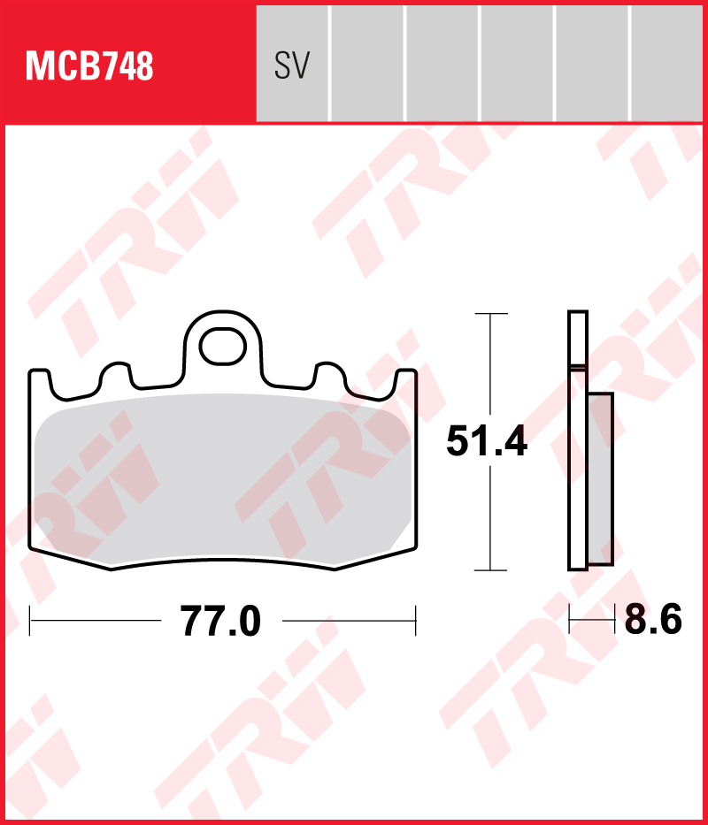 TRW Jarrupalat Allround eteen BMW R 1150 GS Brembo Calliper 2012/2001-2003 ym. (MCB748) - Image 2
