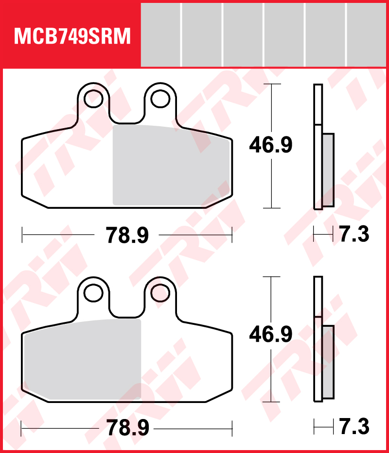 TRW Sinterijarrupalat maxi-skootteriin eteen Aprilia 500 Atlantic 2002-2005 (MCB749SRM) - Image 2