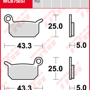 TRW Sinterijarrupalat Offroad eteen/taakse Gas Gas MC 0 E5 2021-ym. (MCB750SI)