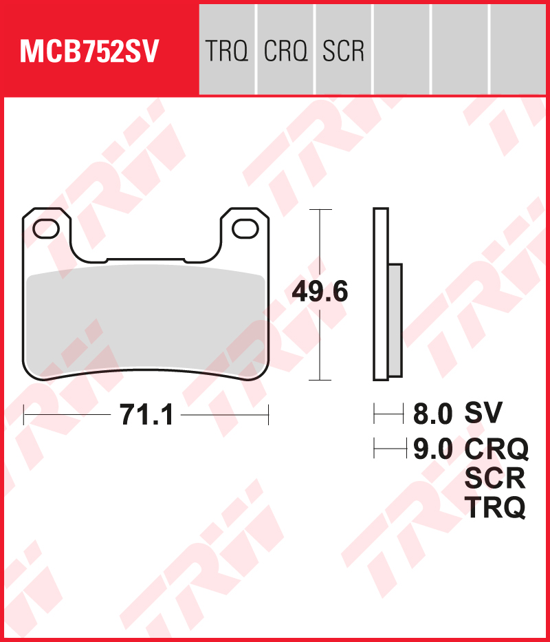 TRW Sinterijarrupalat eteen Kawasaki Z 1000 , ABS 2014-2016 ym. (MCB752SV) - Image 2