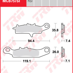 TRW Sinterijarrupalat Offroad eteen Kawasaki KFX 700 KSV 2004-ym. (MCB757SI)