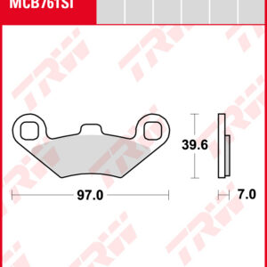TRW Sinterijarrupalat Offroad eteen/taakse Polaris 525 Outlaw S, IRS 2007-ym. (MCB761SI)