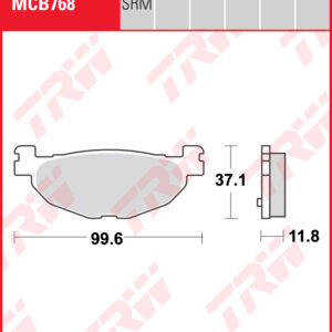 TRW Sinterijarrupalat maxi-skootteriin taakse Yamaha XP 500 Tmax 2008-2012 ym. (MCB768SRM)