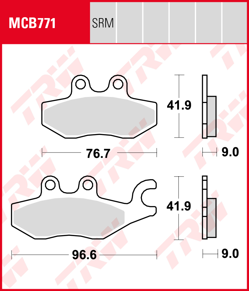 TRW Sinterijarrupalat maxi-skootteriin eteen/taakse Piaggio 350 Beverly i.e.Sport Touring ABS 2014-2016 ym. (MCB771SRM) - Image 2
