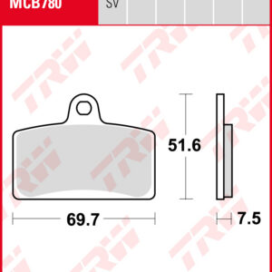 TRW Sinterijarrupalat eteen Aprilia RS 125 / Replica ABS VA AJP 2017-ym. (MCB780SV)