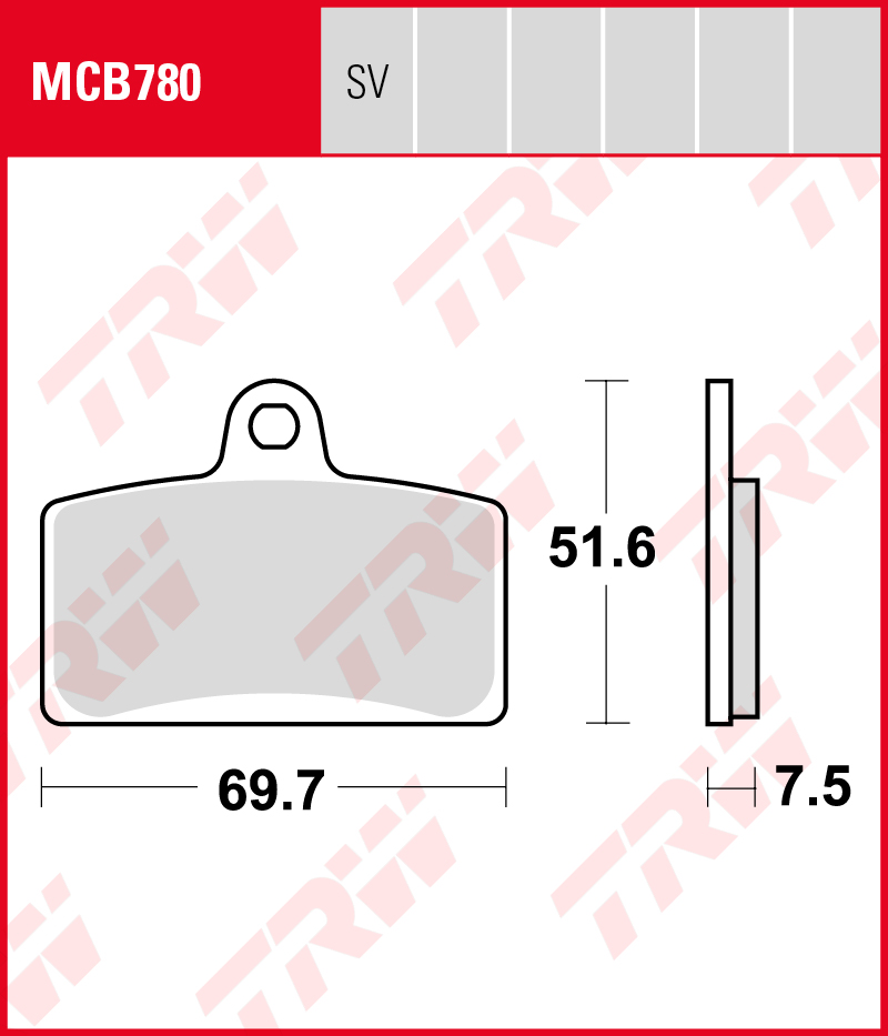 TRW Sinterijarrupalat eteen Aprilia RS 125 / Replica ABS VA AJP 2017-ym. (MCB780SV)