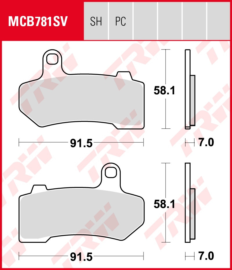 TRW Sinterijarrupalat eteen Harley-Davidson FXSBSE 1800 CVO Breakout, ABS 2013-ym. (MCB781SV)
