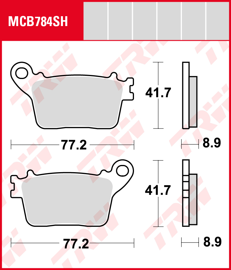 TRW Sinterijarrupalat taakse Honda CBR 600 F 2011-2013 ym. (MCB784SH) - Image 2