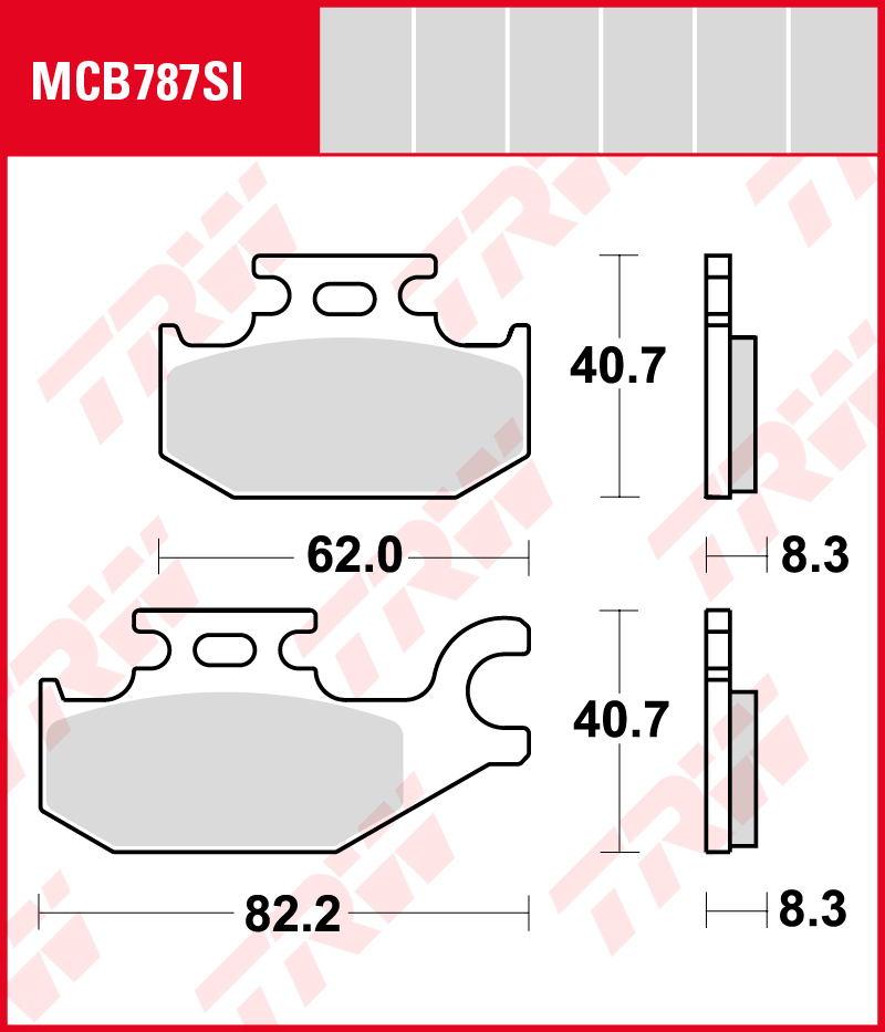 TRW Sinterijarrupalat Offroad eteen/taakse Benelli 250 Caffe Nero 2008-ym. (MCB787SI) - Image 2
