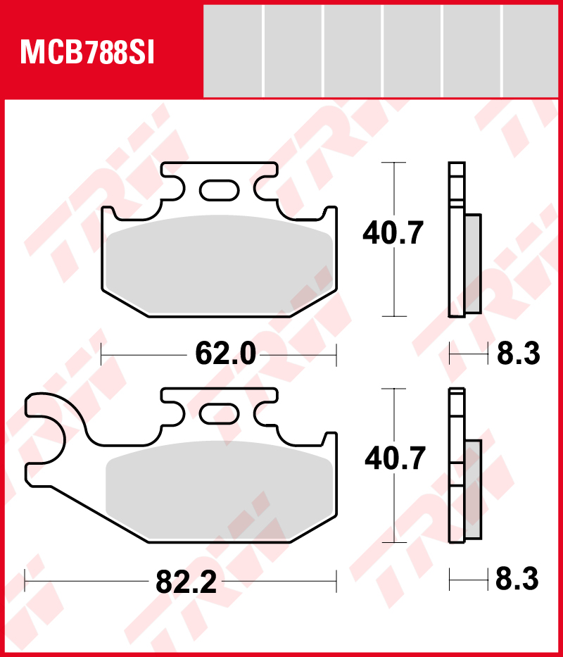 TRW Sinterijarrupalat Offroad eteen Suzuki LT-A 400 King Quad 2008-2012 ym. (MCB788SI)