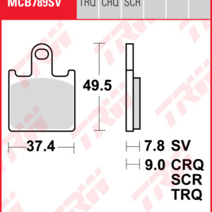 TRW Sinterijarrupalat eteen Kawasaki Z 1000 , ABS 2007-2009 ym. (MCB789SV)