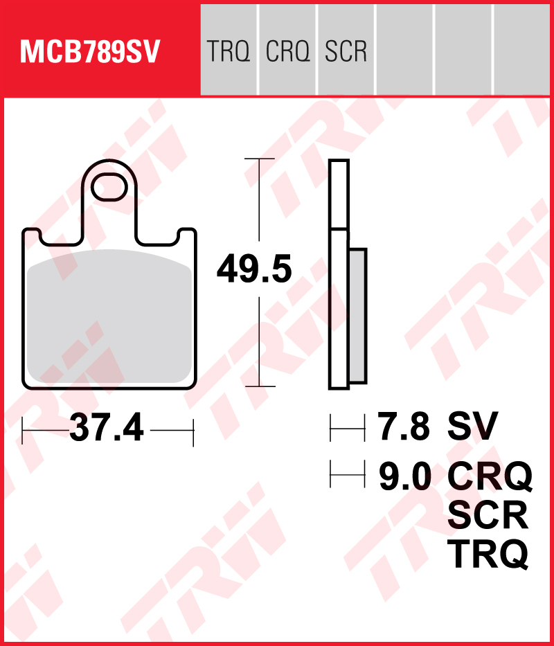 TRW Sinterijarrupalat eteen Kawasaki Z 1000 , ABS 2007-2009 ym. (MCB789SV)