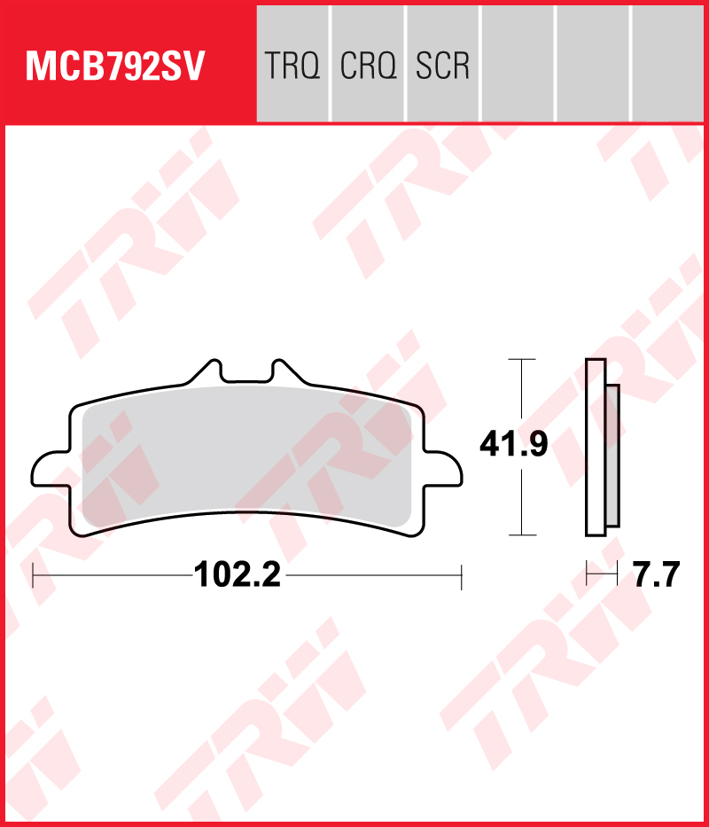 TRW Sinterijarrupalat eteen Aprilia RSV4 1000 Factory 2010-2012 ym. (MCB792SV) - Image 2
